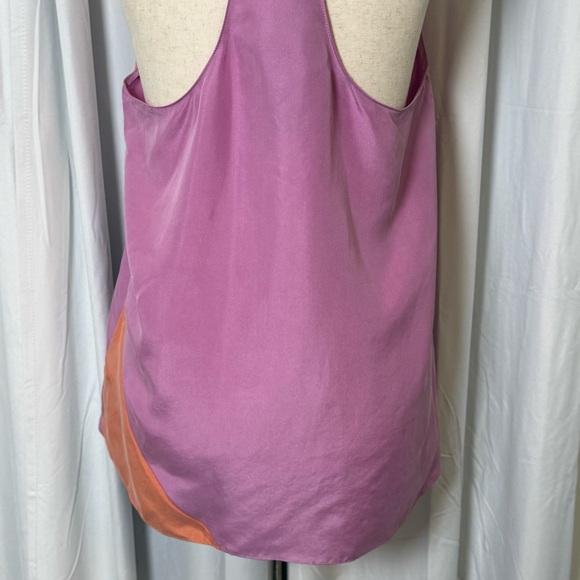 Tibi Silk Colorblock Racerback Tank Purple Orange Sleeveless Top Size 10 NWT - Picture 8 of 10